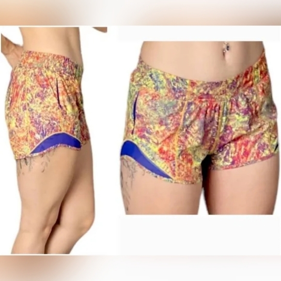 LULULEMON Hotty Hot shorts Seawheeze 2019 size 4 in EUC - Picture 1 of 8